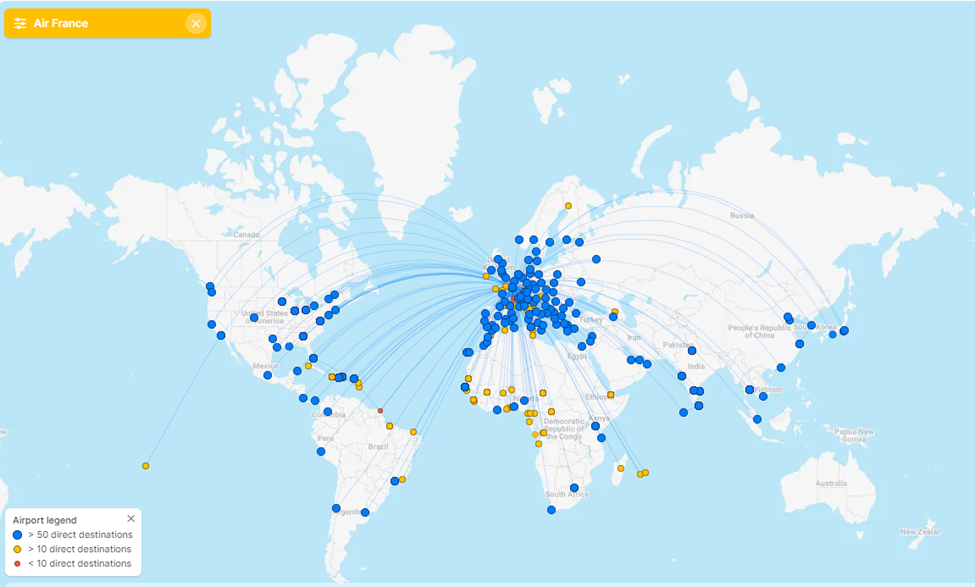 international destinations air france