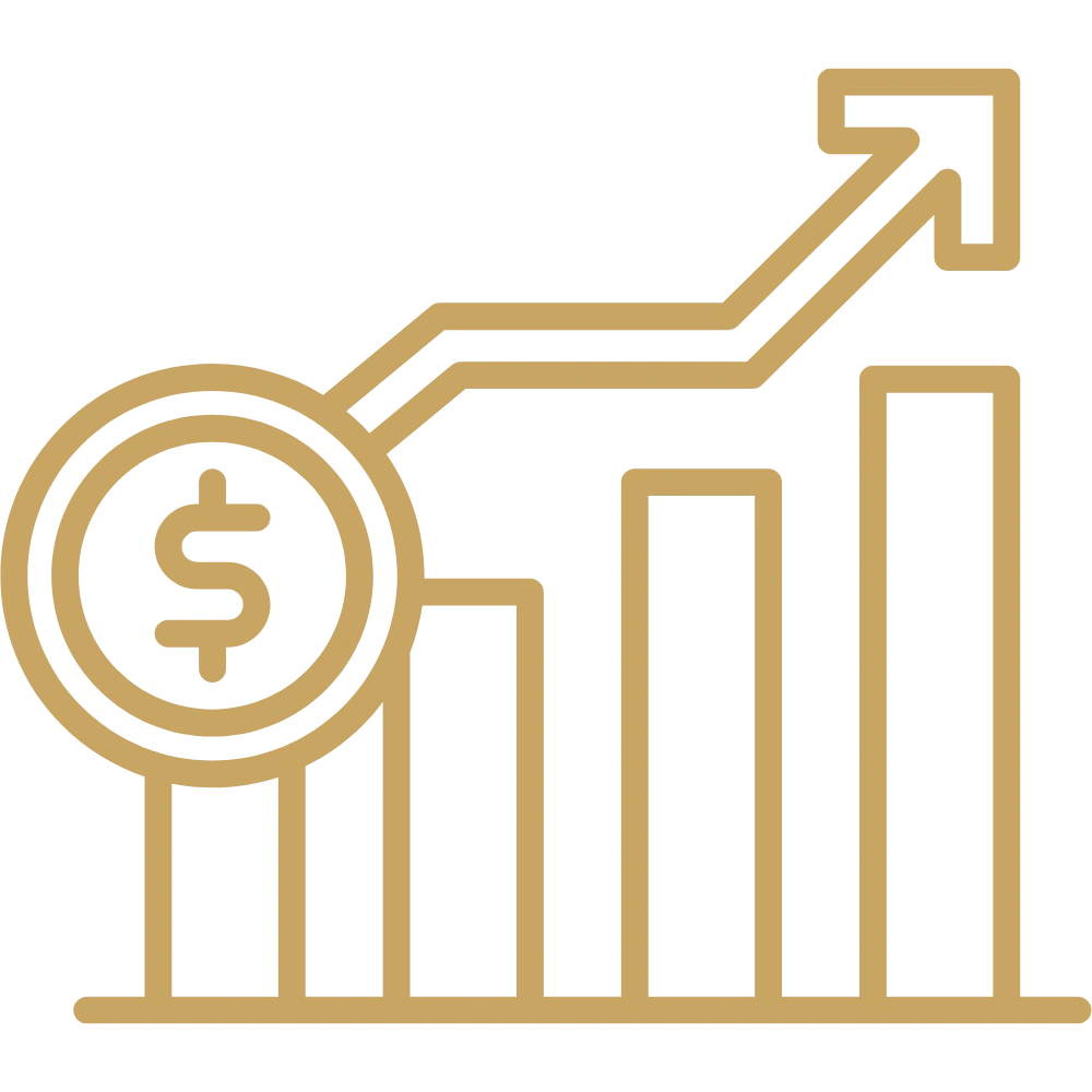 Financial growth chart icon representing rising passive income from NNN properties